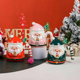 Maxbell Christmas Ceramic Mug Tea Cup Festival with Handle Breakfast Mug Novelty Mug Red