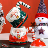 Maxbell Christmas Ceramic Mug Tea Cup Festival with Handle Breakfast Mug Novelty Mug Red