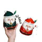 Maxbell Christmas Ceramic Mug Tea Cup Festival with Handle Breakfast Mug Novelty Mug Red