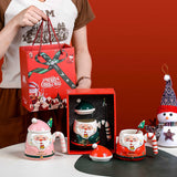 Maxbell Christmas Ceramic Mug Tea Cup Festival with Handle Breakfast Mug Novelty Mug Red