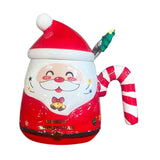 Maxbell Christmas Ceramic Mug Tea Cup Festival with Handle Breakfast Mug Novelty Mug Red