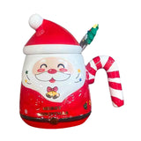 Maxbell Christmas Ceramic Mug Tea Cup Festival with Handle Breakfast Mug Novelty Mug Red