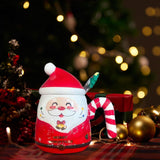 Maxbell Christmas Ceramic Mug Tea Cup Festival with Handle Breakfast Mug Novelty Mug Red