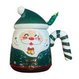 Maxbell Christmas Ceramic Mug Tea Cup Festival with Handle Breakfast Mug Novelty Mug Green
