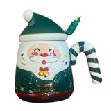 Maxbell Christmas Ceramic Mug Tea Cup Festival with Handle Breakfast Mug Novelty Mug Green