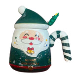 Maxbell Christmas Ceramic Mug Tea Cup Festival with Handle Breakfast Mug Novelty Mug Green