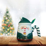 Maxbell Christmas Ceramic Mug Tea Cup Festival with Handle Breakfast Mug Novelty Mug Green