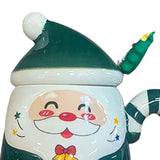 Maxbell Christmas Ceramic Mug Tea Cup Festival with Handle Breakfast Mug Novelty Mug Green