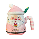 Maxbell Christmas Ceramic Mug Tea Cup Festival with Handle Breakfast Mug Novelty Mug Pink