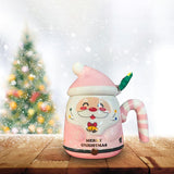 Maxbell Christmas Ceramic Mug Tea Cup Festival with Handle Breakfast Mug Novelty Mug Pink