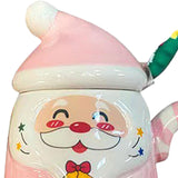Maxbell Christmas Ceramic Mug Tea Cup Festival with Handle Breakfast Mug Novelty Mug Pink