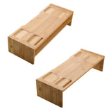 Maxbell Monitor Stand Riser Computer Display Stand Wooden Laptop Riser Office Supplies Double Layer