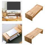 Maxbell Monitor Stand Riser Computer Display Stand Wooden Laptop Riser Office Supplies Double Layer