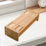 Maxbell Monitor Stand Riser Computer Display Stand Wooden Laptop Riser Office Supplies Double Layer