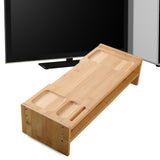 Maxbell Monitor Stand Riser Computer Display Stand Wooden Laptop Riser Office Supplies Double Layer
