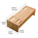 Maxbell Monitor Stand Riser Computer Display Stand Wooden Laptop Riser Office Supplies Double Layer