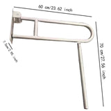 Maxbell Toilet Grab Bar Handrail for Bathroom Hand Grips Handicapped Disabled Toilet Standing 60cm