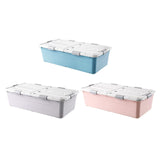 Maxbell Under Bed Storage Box Lidded Storage Bin for Under The Sofa Living Room Shoe Blue