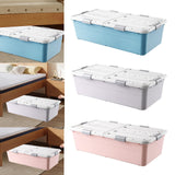 Maxbell Under Bed Storage Box Lidded Storage Bin for Under The Sofa Living Room Shoe Blue