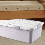 Maxbell Under Bed Storage Box Lidded Storage Bin for Under The Sofa Living Room Shoe Gray