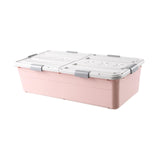 Maxbell Under Bed Storage Box Lidded Storage Bin for Under The Sofa Living Room Shoe Pink