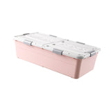 Maxbell Under Bed Storage Box Lidded Storage Bin for Under The Sofa Living Room Shoe Pink