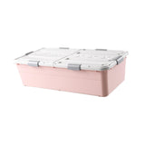 Maxbell Under Bed Storage Box Lidded Storage Bin for Under The Sofa Living Room Shoe Pink