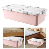 Maxbell Under Bed Storage Box Lidded Storage Bin for Under The Sofa Living Room Shoe Pink