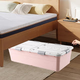 Maxbell Under Bed Storage Box Lidded Storage Bin for Under The Sofa Living Room Shoe Pink