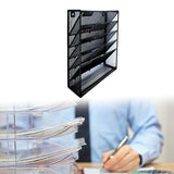 Maxbell Wall Mounted File Organizer Vertical Multilayer for Display files Newspapers Black