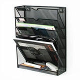 Maxbell Wall Mounted File Organizer Vertical Multilayer for Display files Newspapers Black