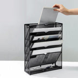 Maxbell Wall Mounted File Organizer Vertical Multilayer for Display files Newspapers Black