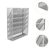Maxbell Wall Mounted File Organizer Vertical Multilayer for Display files Newspapers Silver