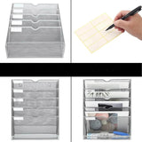Maxbell Wall Mounted File Organizer Vertical Multilayer for Display files Newspapers Silver