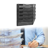 Maxbell Wall Mounted File Organizer Folder Modern Mesh Metal for Office files Papers Black
