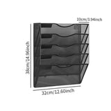 Maxbell Wall Mounted File Organizer Folder Modern Mesh Metal for Office files Papers Black