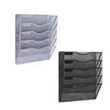 Maxbell Wall Mounted File Organizer Folder Modern Mesh Metal for Office files Papers Black