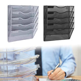 Maxbell Wall Mounted File Organizer Folder Modern Mesh Metal for Office files Papers Black