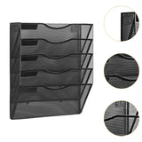 Maxbell Wall Mounted File Organizer Folder Modern Mesh Metal for Office files Papers Black