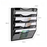 Maxbell Wall Mounted File Organizer Folder Modern Mesh Metal for Office files Papers Black