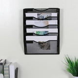 Maxbell Wall Mounted File Organizer Folder Modern Mesh Metal for Office files Papers Black