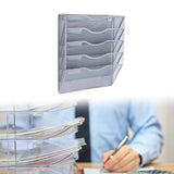 Maxbell Wall Mounted File Organizer Folder Modern Mesh Metal for Office files Papers Silver