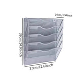 Maxbell Wall Mounted File Organizer Folder Modern Mesh Metal for Office files Papers Silver