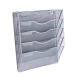 Maxbell Wall Mounted File Organizer Folder Modern Mesh Metal for Office files Papers Silver