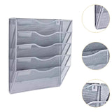 Maxbell Wall Mounted File Organizer Folder Modern Mesh Metal for Office files Papers Silver