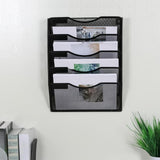 Maxbell Wall Mounted File Organizer Folder Modern Mesh Metal for Office files Papers Silver