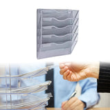 Maxbell Wall Mounted File Organizer Folder Modern Mesh Metal for Office files Papers Silver