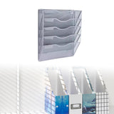 Maxbell Wall Mounted File Organizer Folder Modern Mesh Metal for Office files Papers Silver