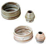 Maxbell Matcha Bowl and Whisk Rest Craft Pottery Bowl for Desktop Office Living Room Brown