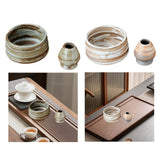Maxbell Matcha Bowl and Whisk Rest Craft Pottery Bowl for Desktop Office Living Room Brown